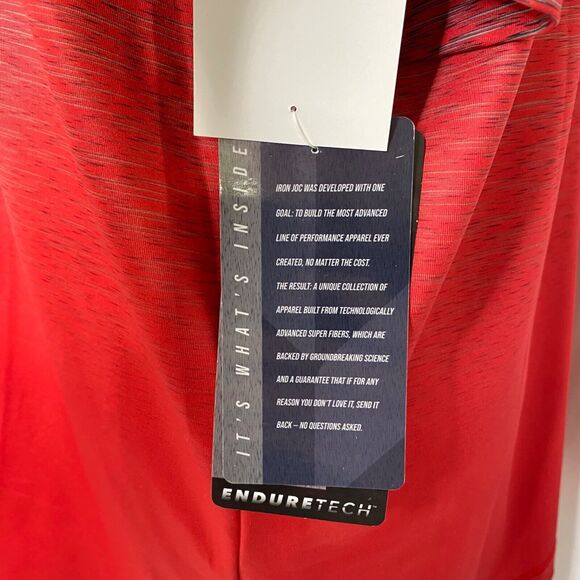 Men’s Large Polo Shirt Iron Joc G & V Red Short Sleeve Athletic - Picture 10 of 14